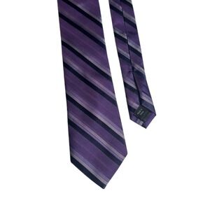 Calvin Klein Mens Silk Tie Quiet Luxury Formal Career Purple Preppy Professional